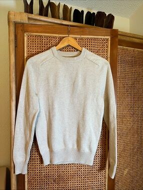 Men's Vintage JCREW Crewneck Sweater in Light Beige 100 percent Cotton Size XS